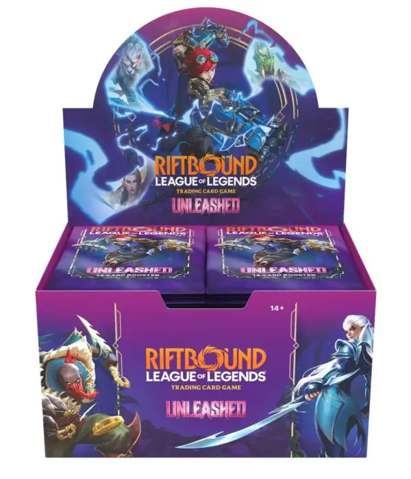 League of Legends TCG Riftbound Unleashed Booster Box Display