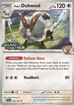 Pokémon TCG Singles Hop's Dubwool Stamped Journey Together *Sealed*