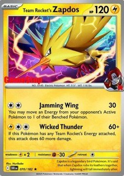 Pokémon TCG Singles Team Rocket's Zapdos Stamped Gamestop